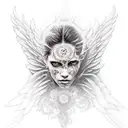 soul , rage, angel , love, lust , patience , moksha , eyes , death tattoo design idea