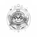 astronaut cat  tattoo design idea