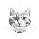 astronaut cat  tattoo design idea