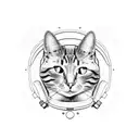 astronaut cat  tattoo design idea