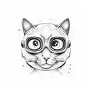 astronaut cat  tattoo design idea