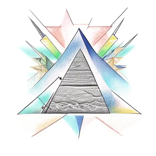 Pyramids Colorful tattoo design idea