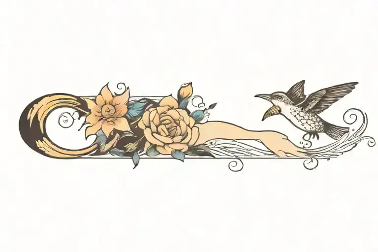 Half sky half sea tattoo design idea