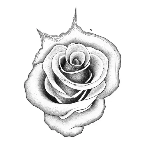 small solid black rose tattoo design idea