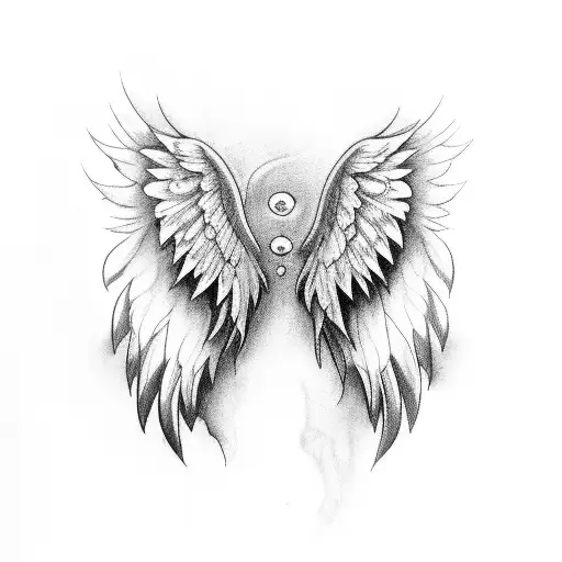 angel with fading wings tattoo design idea