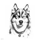 husky and border collie tattoo design idea