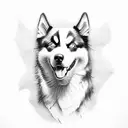 husky and border collie tattoo design idea