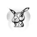 Rabbit with surreal elements tattoo design idea