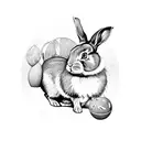 Rabbit with surreal elements tattoo design idea