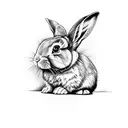 Rabbit with surreal elements tattoo design idea