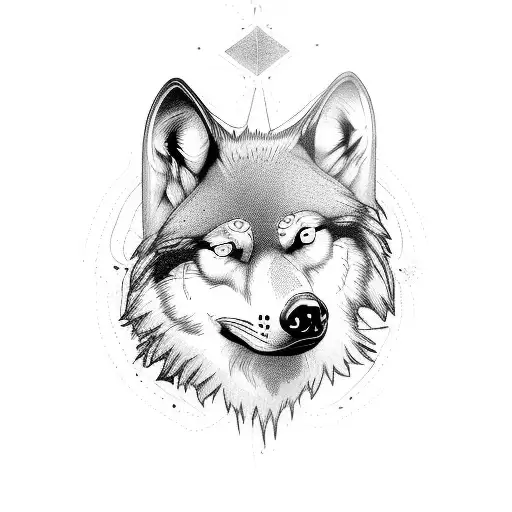 raven and wolf tattoo design idea