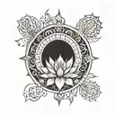 Sun god with lotus mandala tattoo tattoo design idea