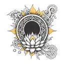 Sun god with lotus mandala tattoo tattoo design idea