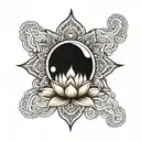 Sun god with lotus mandala tattoo tattoo design idea