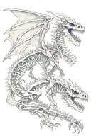 dragon skeleton tattoo design idea