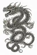 dragon skeleton tattoo design idea
