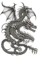 dragon skeleton tattoo design idea