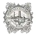 Texas outline with dallas , tx skyline tattoo design idea