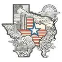 Texas outline with dallas , tx skyline tattoo design idea