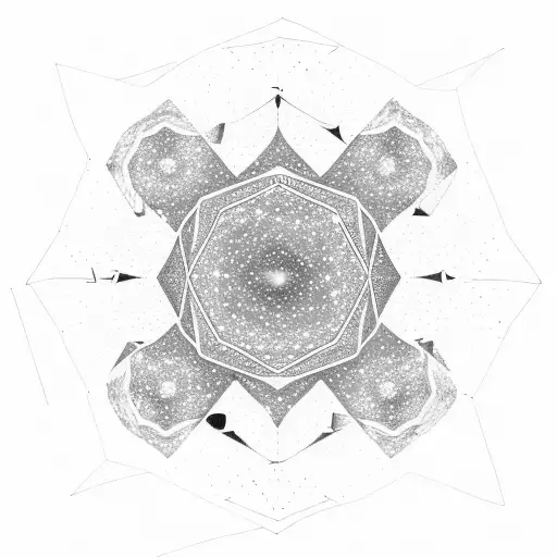 A geometric representation of the Milky Way galaxy with stars and constellations, symbolizing the vastness of space and the interconnectedness of all things tattoo design idea