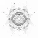 A geometric representation of the Milky Way galaxy with stars and constellations, symbolizing the vastness of space and the interconnectedness of all things tattoo design idea