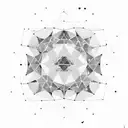 A geometric representation of the Milky Way galaxy with stars and constellations, symbolizing the vastness of space and the interconnectedness of all things tattoo design idea