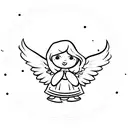 angel with 3 stars in background tattoo design idea