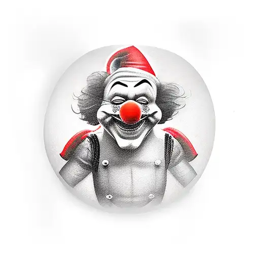 red nose rubber clown tattoo design idea