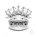 red nose rubber crown tattoo design idea