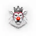 red nose rubber crown tattoo design idea