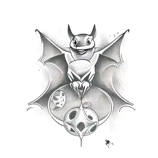 cute Bat tattoo design idea
