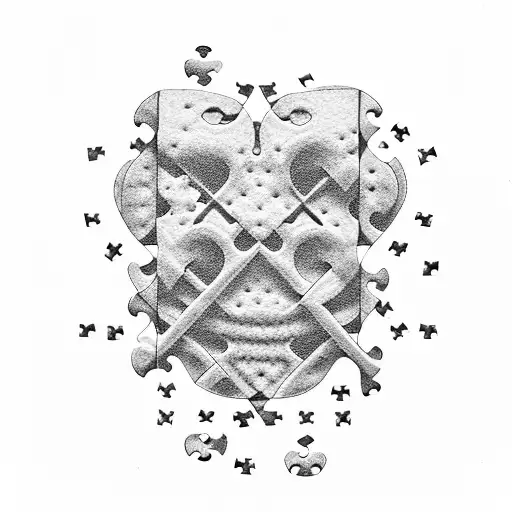 autism puzzle piece tattoo design idea