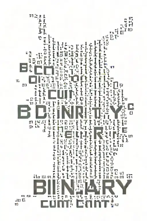 binary code spelling cunt  tattoo design idea
