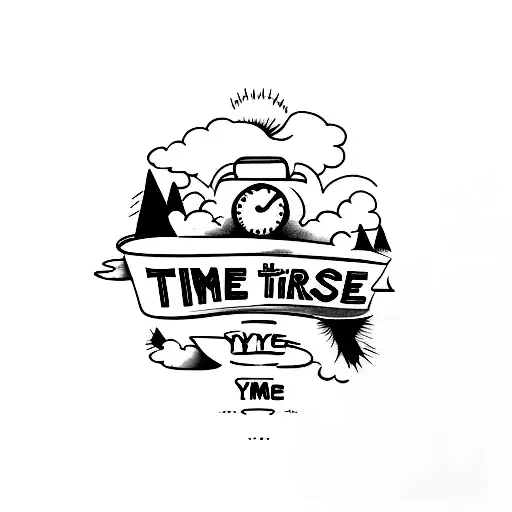 hard times come and go. but you time will never come back tattoo design idea
