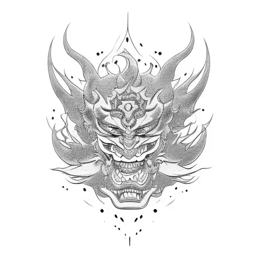 Hannya mask tattoo design idea