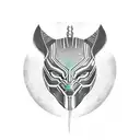 Black Panther Party logo combined with an African tribal design tattoo design idea