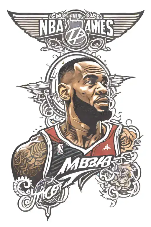 nba lebron james tattoo design idea