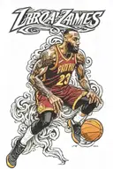nba lebron james tattoo design idea