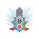 hamsa with color tattoo design idea