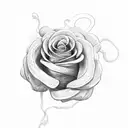 snake flowers roses tattoo design idea