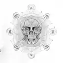 Anatomical prostate in the style of Alex grey tattoo design idea
