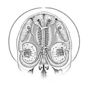 Anatomical prostate in the style of Alex grey tattoo design idea