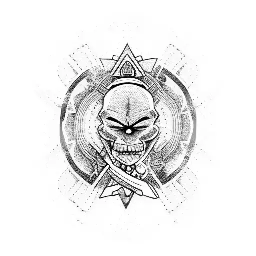 angry mind peaceful heart tattoo design idea