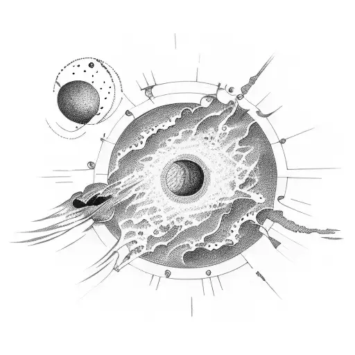 tattoo that contemplates the creation of Adam and the universe tattoo design idea