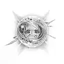 tattoo that contemplates the creation of Adam and the universe tattoo design idea