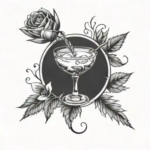 Mezcal sour cocktail, Agave, Roses Cocktailshaker   tattoo design idea