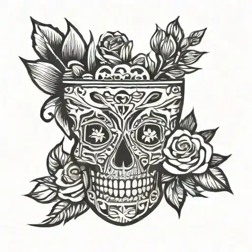 Mezcal sour cocktail, Agave, Roses Cocktailshaker   tattoo design idea