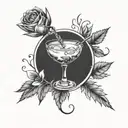 Mezcal sour cocktail, Agave, Roses Cocktailshaker   tattoo design idea