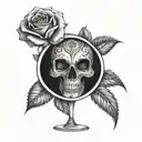 Mezcal sour cocktail, Agave, Roses Cocktailshaker   tattoo design idea