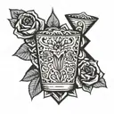 Mezcal sour cocktail, Agave, Roses Cocktailshaker   tattoo design idea